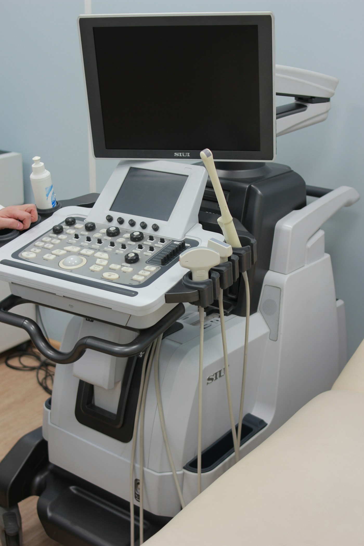 Medical monitor and anesthesia equipment in procedure room